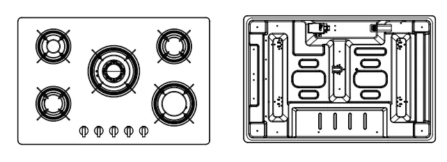COOKOLOGY GH755SS 75cm Built In Gas Hob -fig38
