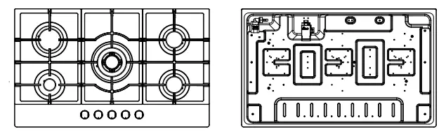 COOKOLOGY GH755SS 75cm Built In Gas Hob -fig40