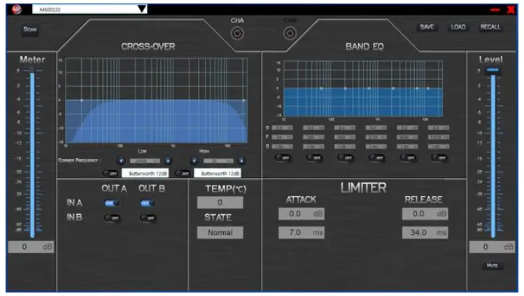 Graphical interface of the calibration tool