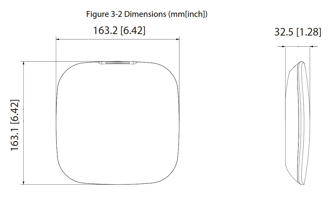 dahua ARC3000H-FW2 Alarm Hub - Dimensions .