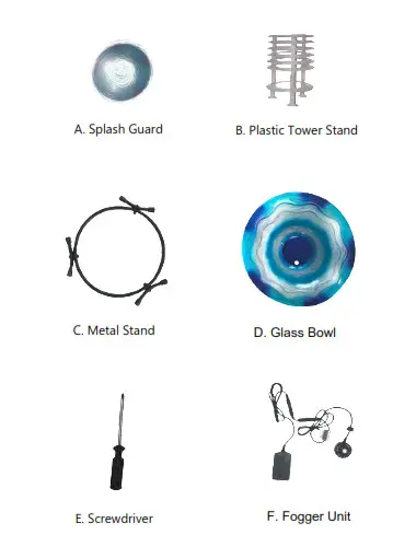 XBRAND TM114BL Tabletop Mist Fountain - What is included