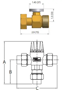 Taco 5000 Series Lead Free < .25% Lead Mixing Valve - 5