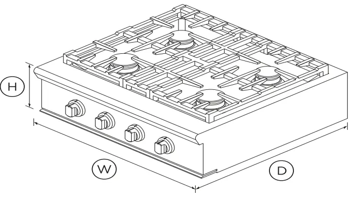 FISHER PAYKEL CPV2-304L N 30 inch Gas Rangetop - fig 1