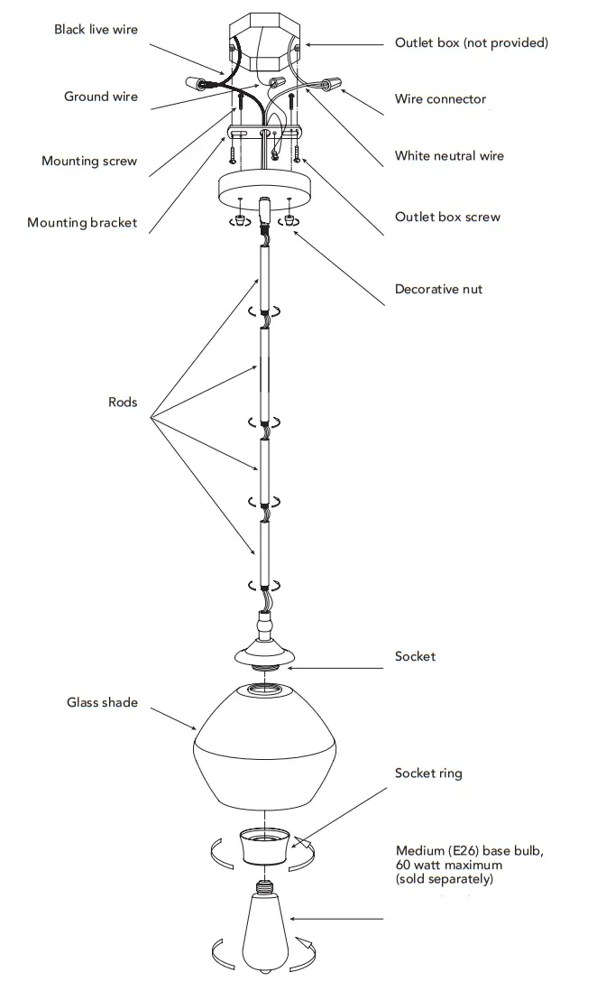 globe 91002192 1 Light Matte Black Shaded Pendant Light - FIG