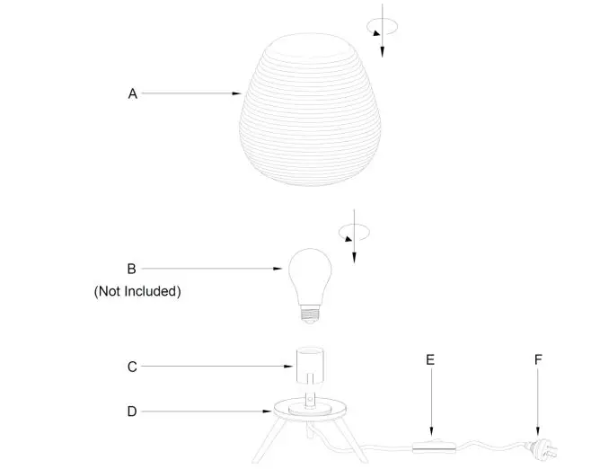 Lucci decor 270429 Soho 1 Light Table Lamp - Installation Directions