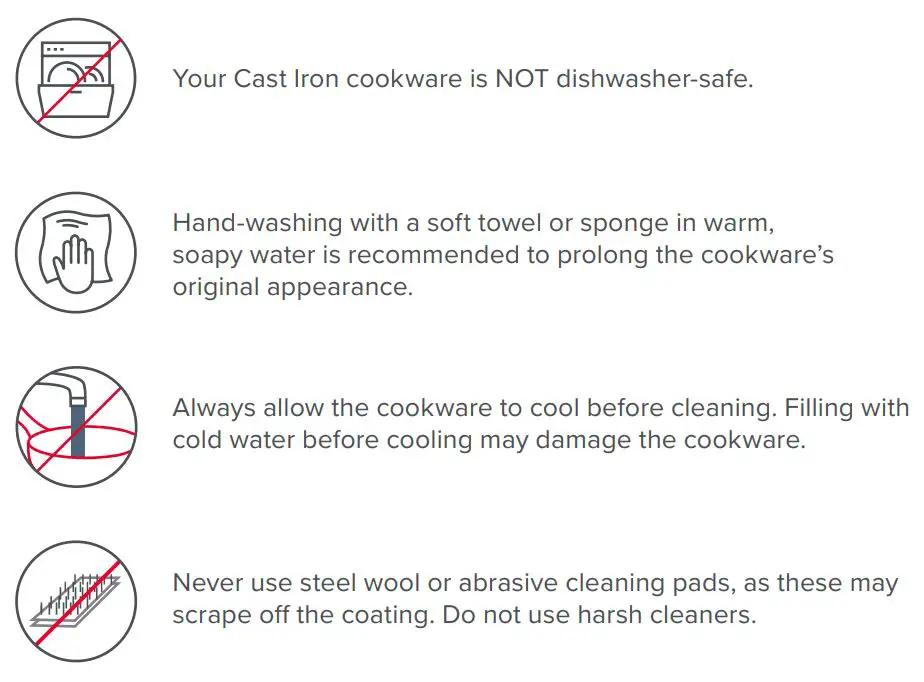 DASH K50899 Nonstick Cast Iron Skillet User Manual - GENERAL CLEANING