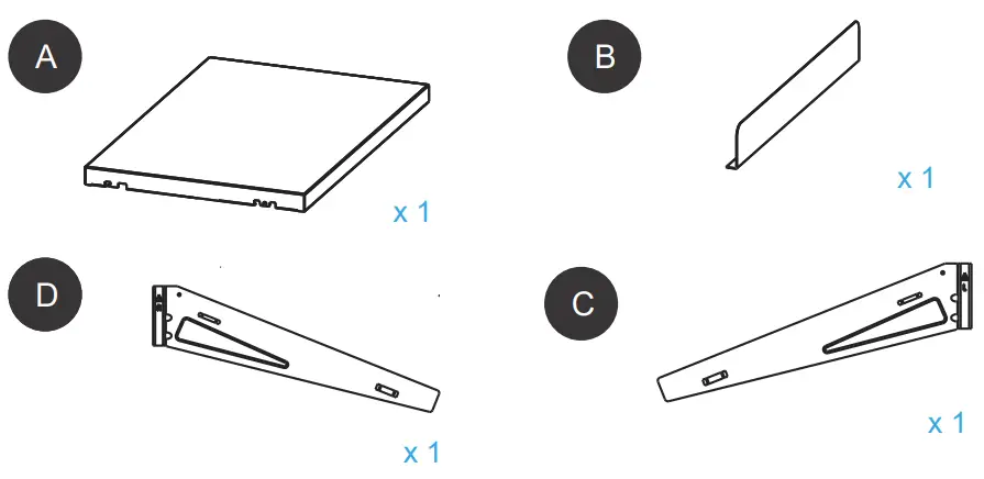 Origin 21 MT2SSK-16-W Angled Metal Shelf Kit - fig 3
