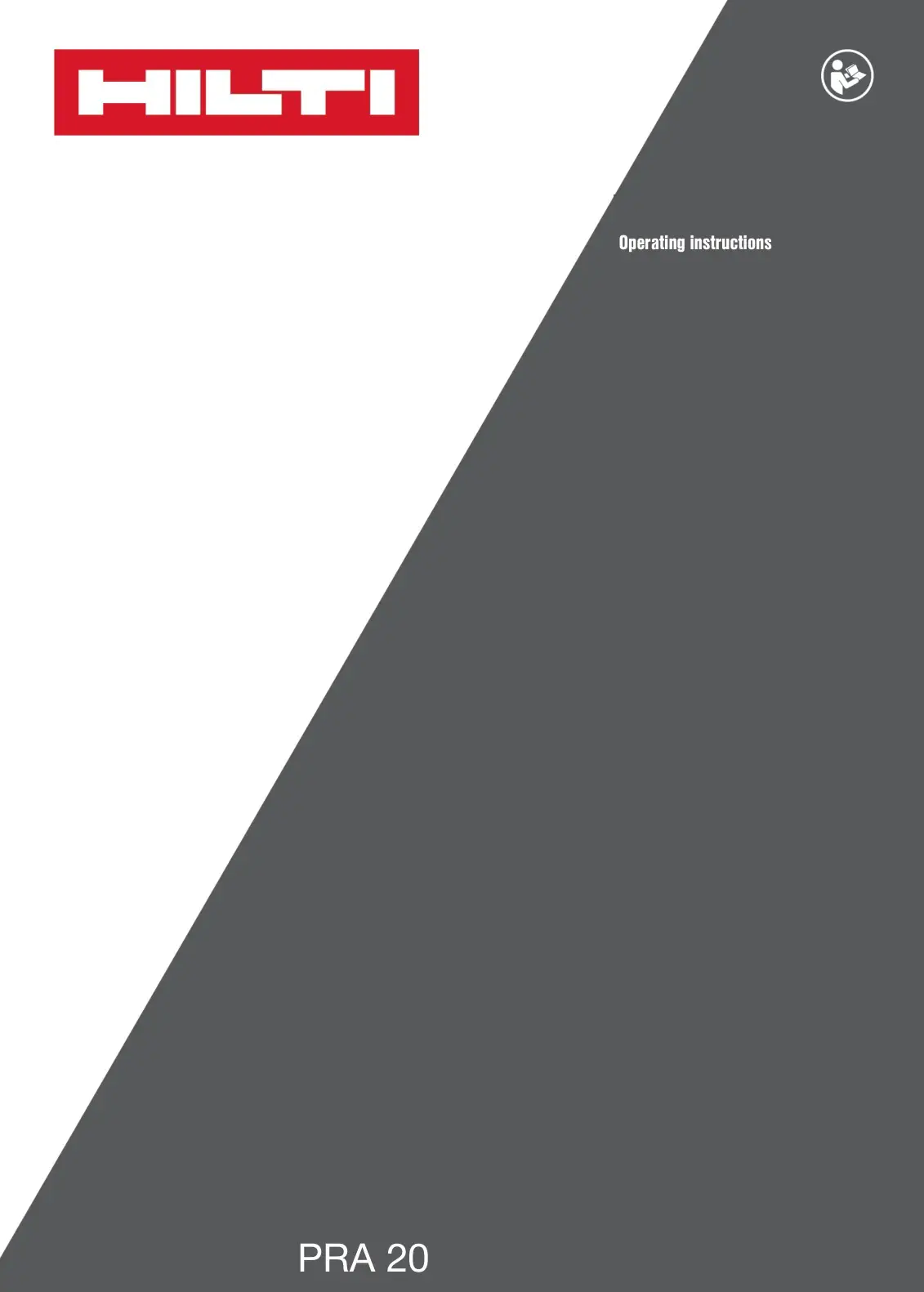 HILTI PRA 20 Laser Receiver Instruction Manual