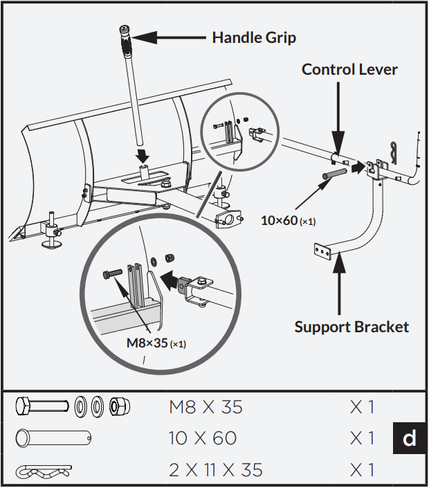 Crytec D30MB Mini Tracked Dumper - Control Lever