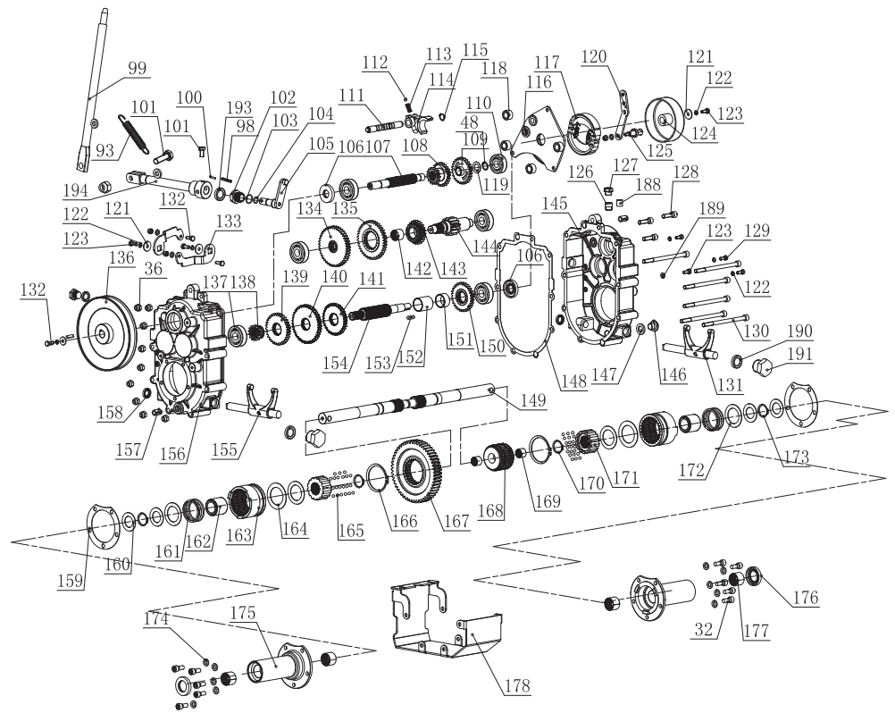 Crytec D30MB Mini Tracked Dumper - Gearbox