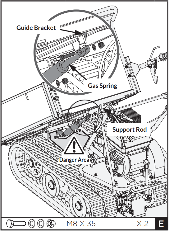 Crytec D30MB Mini Tracked Dumper - Guide Bracket