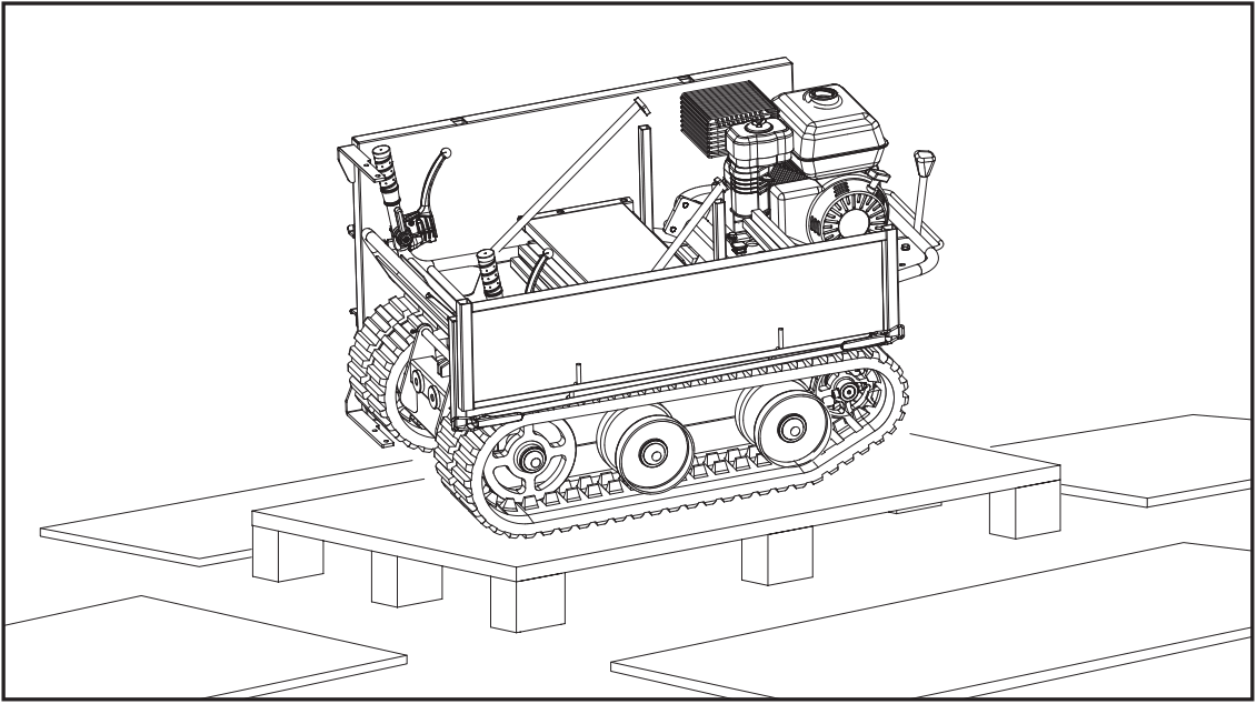 Crytec D30MB Mini Tracked Dumper - bottom pallets