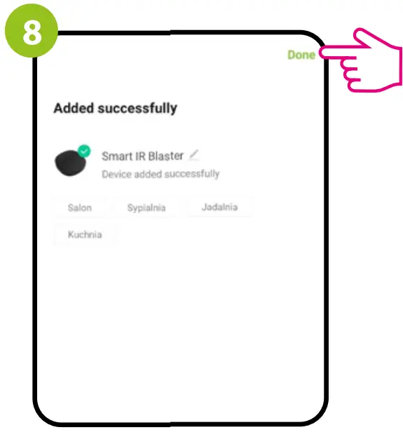Installation of the IR remote control in the APP