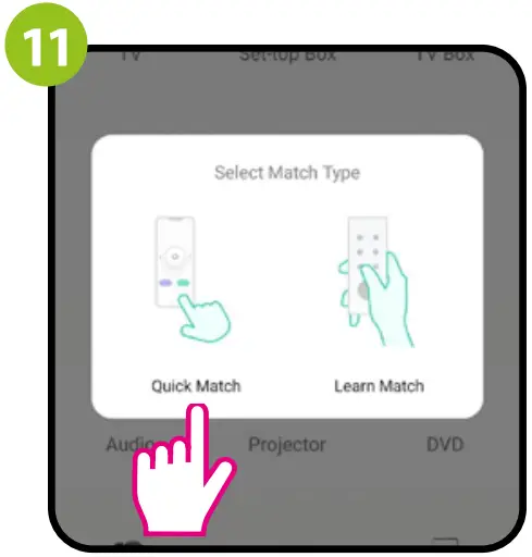 Installation of the IR remote control in the APP
