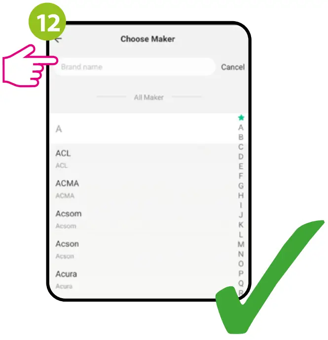 Installation of the IR remote control in the APP