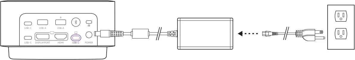 logitech Logi Dock - CONNECTING TO POWER