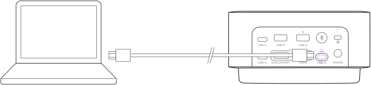 logitech Logi Dock - CONNECTING VIA USB-C CABLE