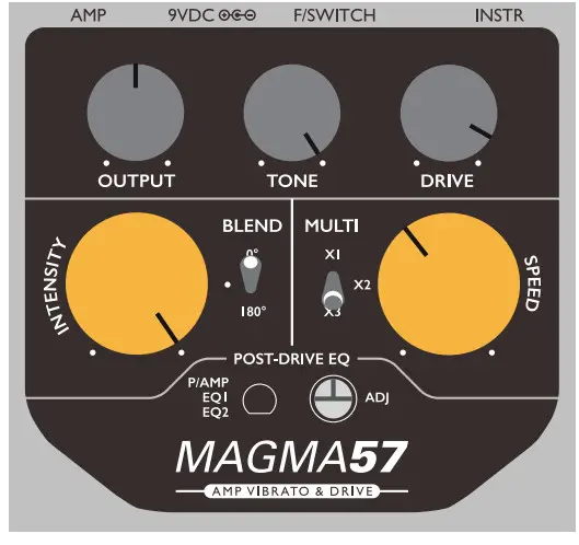 ORIGIN EFFECTS MAGMA57 AMP VIBRATO & DEIVE- Example settings 2