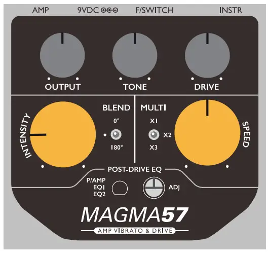 ORIGIN EFFECTS MAGMA57 AMP VIBRATO & DEIVE- Example settings