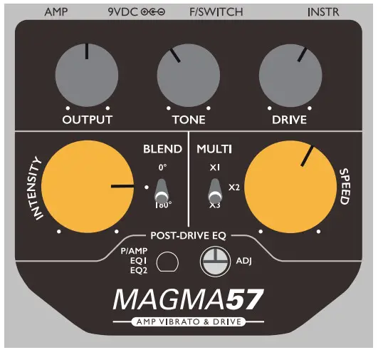 ORIGIN EFFECTS MAGMA57 AMP VIBRATO & DEIVE- GRITTY ROTARY