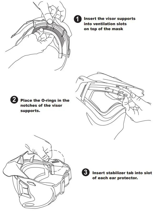 Paintball PROFILER Mask Instruction Manual - FOAM FRAME INSTALLATION