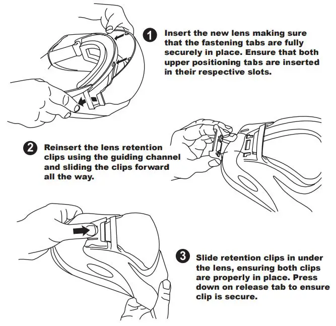 Paintball PROFILER Mask Instruction Manual - LENS INSTALLATION