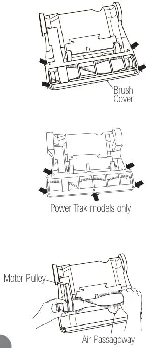 Bissell 3575, 3593, 6590, 8975 Series Cleanview Bagless - Check Rotating Floor Brush and Drive Belt