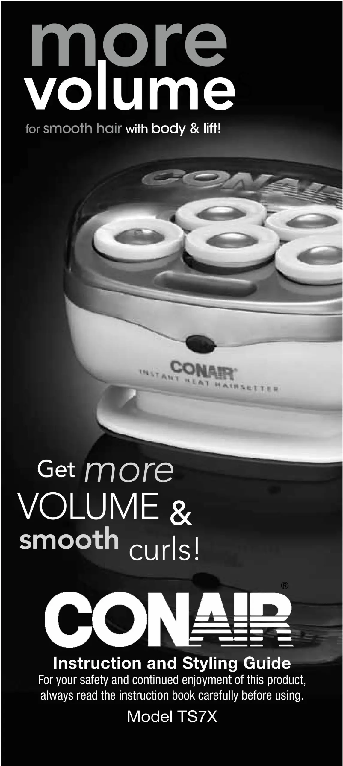CONAIR TS7X Jumbo Roller Travel Hairsetter Instruction Manual