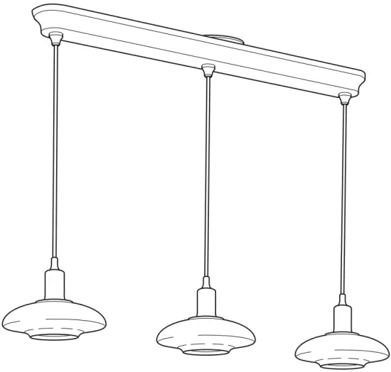 IKEA 304 898 43 TÄLLBYN Pendant Lamp with 3 Lamp