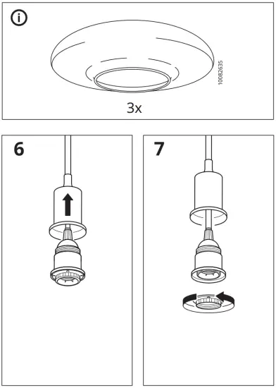 IKEA 304 898 43 TÄLLBYN Pendant Lamp with 3 Lamp - fig9
