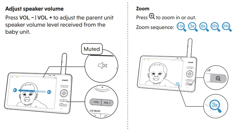 vtech RM7766-2HD Digital 5 Inch Video Monitor User Guide - Basic operation