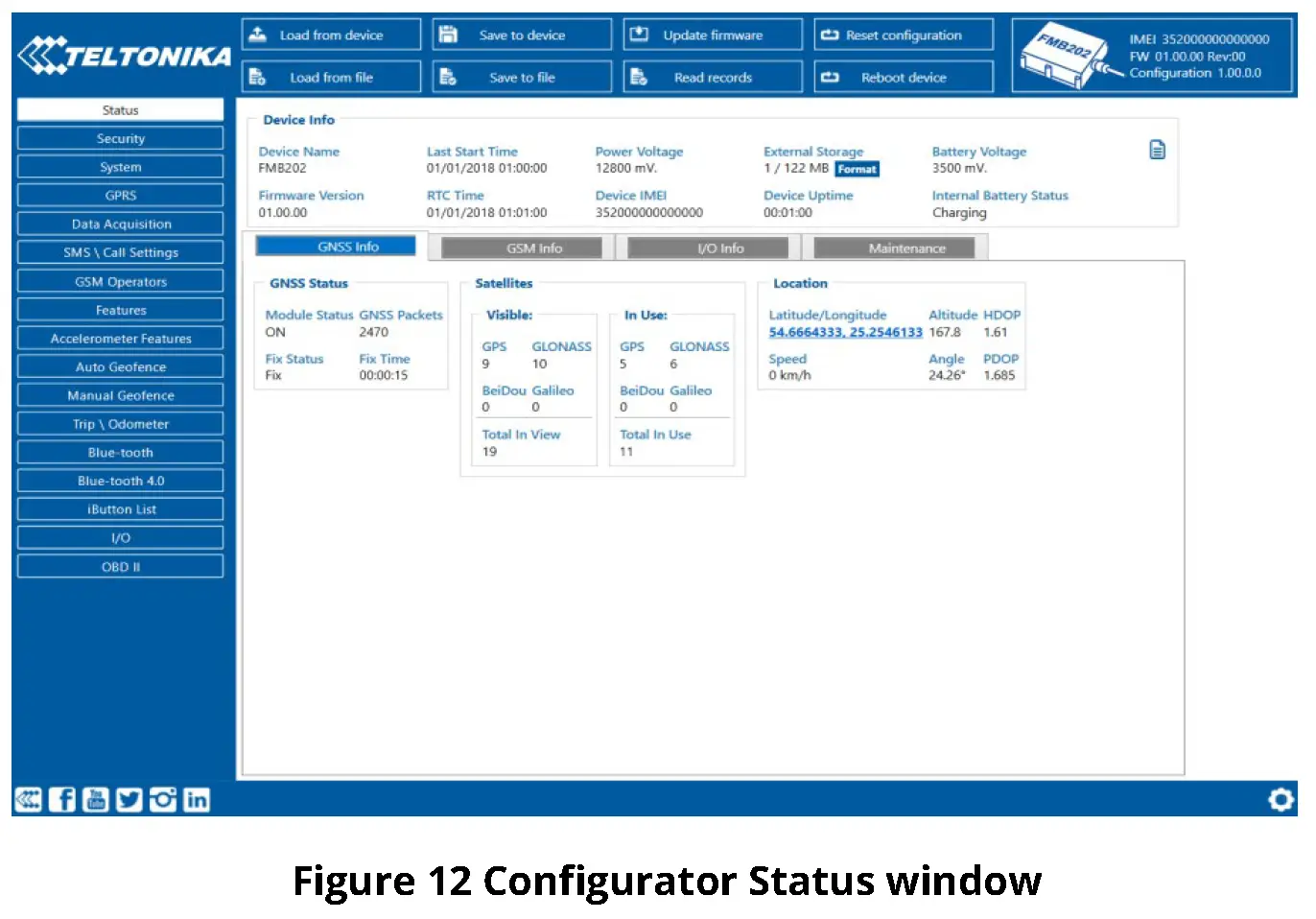Configurator Status window