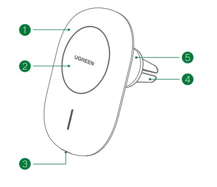 UGREEN CD255 Magnetic Wireless Car Charger 2