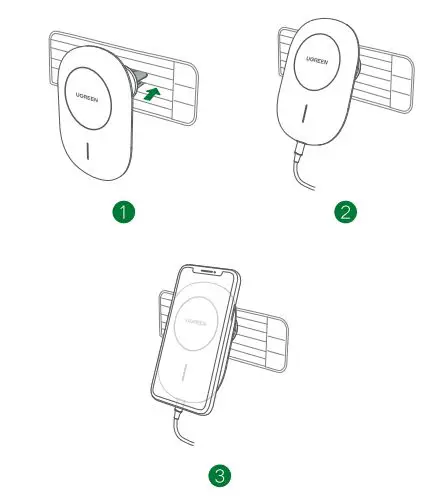 UGREEN CD255 Magnetic Wireless Car Charger 3