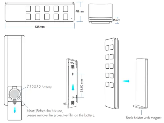 Philio R8S 10 Key 8 Scene RF Remote Controller - Mechanical Structures and Installations