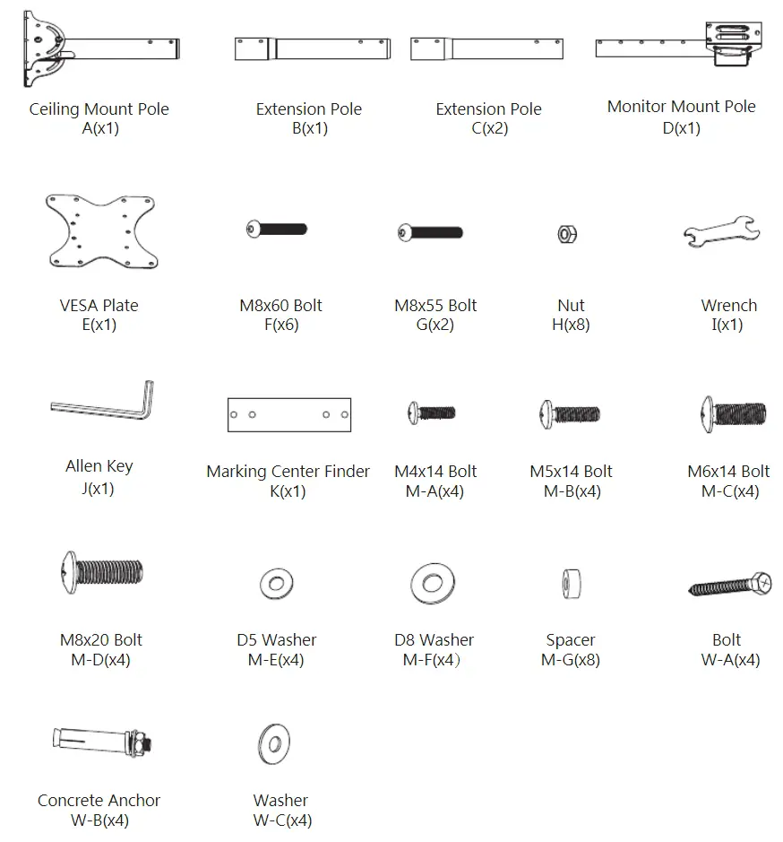 WALI-TV-Ceiling-Mount-Adjustable-Bracket-Fits-Most-LED-LCD-OLED-and-Plasma-Flat-Screen-Display (1)