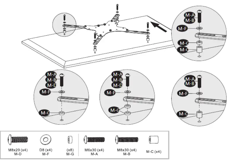 WALI-TV-Ceiling-Mount-Adjustable-Bracket-Fits-Most-LED-LCD-OLED-and-Plasma-Flat-Screen-Display (12)