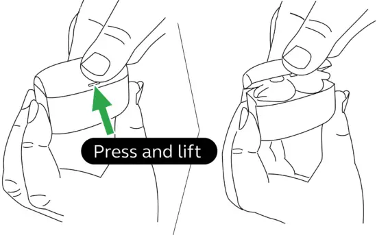 Opening the charging case