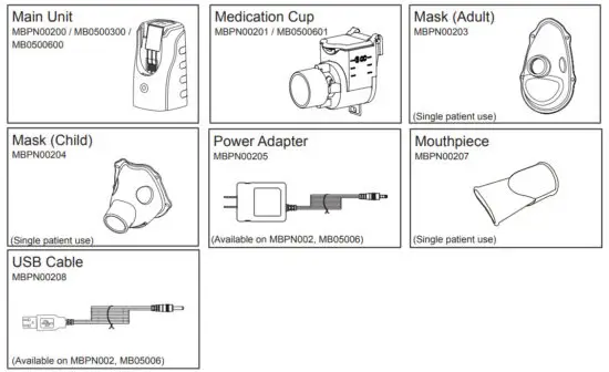 POCKET AIR MBPN002 Travel Portable Nebulizer - Accessories
