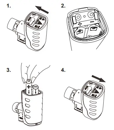 POCKET AIR MBPN002 Travel Portable Nebulizer - Installing batteries