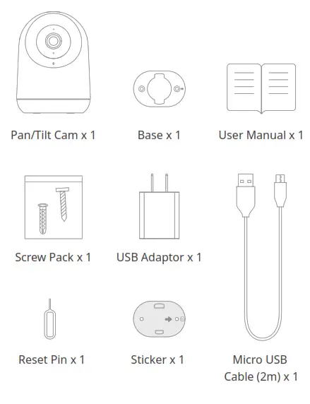 SwitchBot Pan-Tilt Monitoring Camera - Package Contents