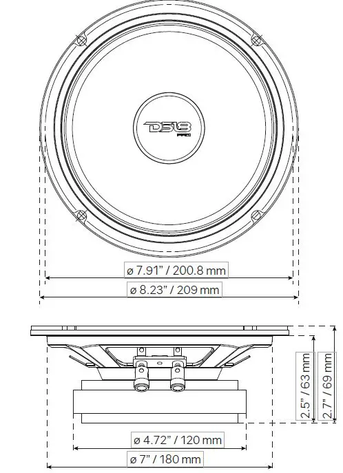 DS18-PRO-SM8.2 8-Inch-Slim-Motorcycle-Mid-Range-fig1