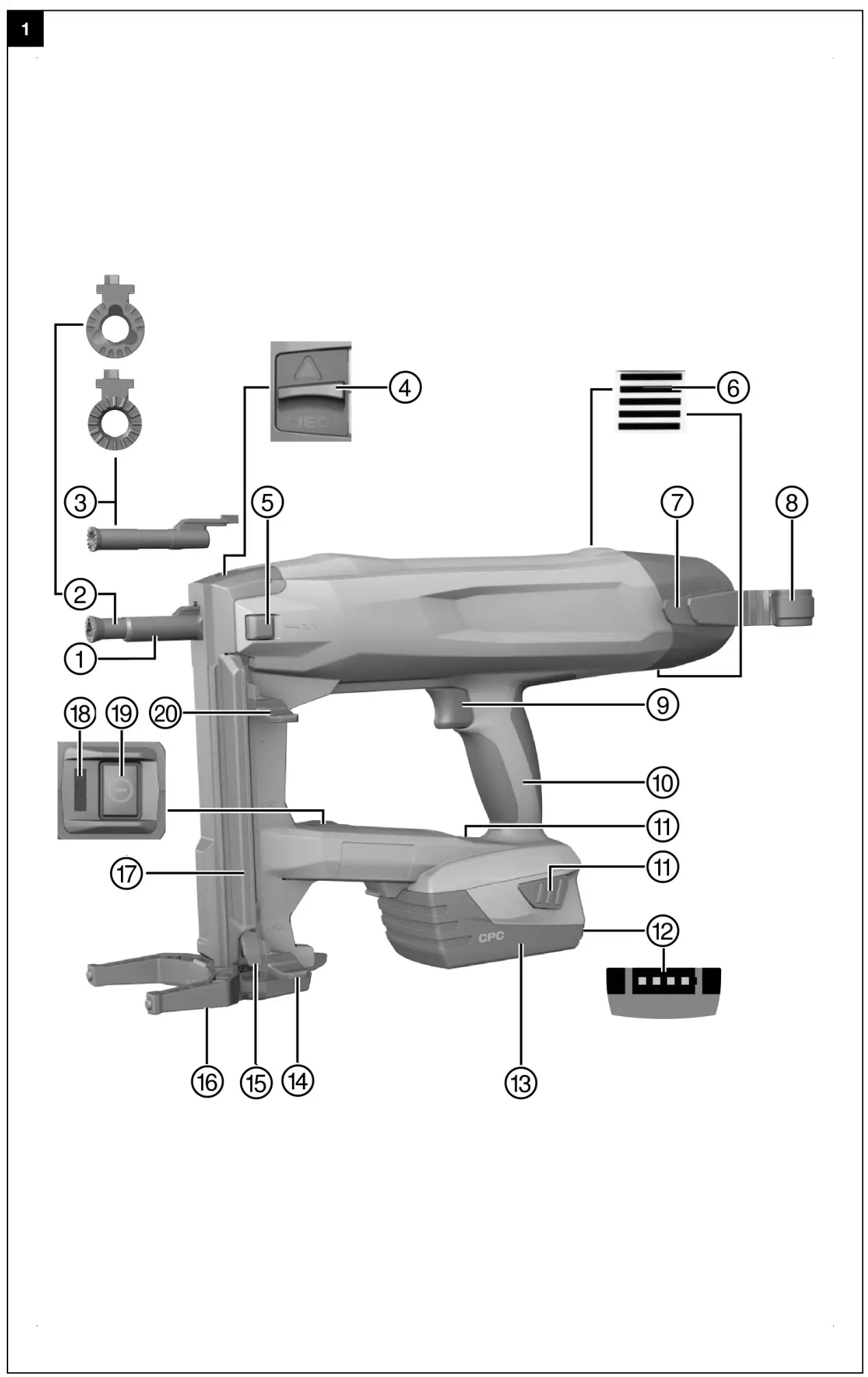 HILTI BX 3-ME Cordless Concrete Nailer - figure 1