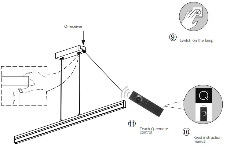 Paul Neuhaus 8422 13 Q VITO Pendant Light LED - Teach remote control