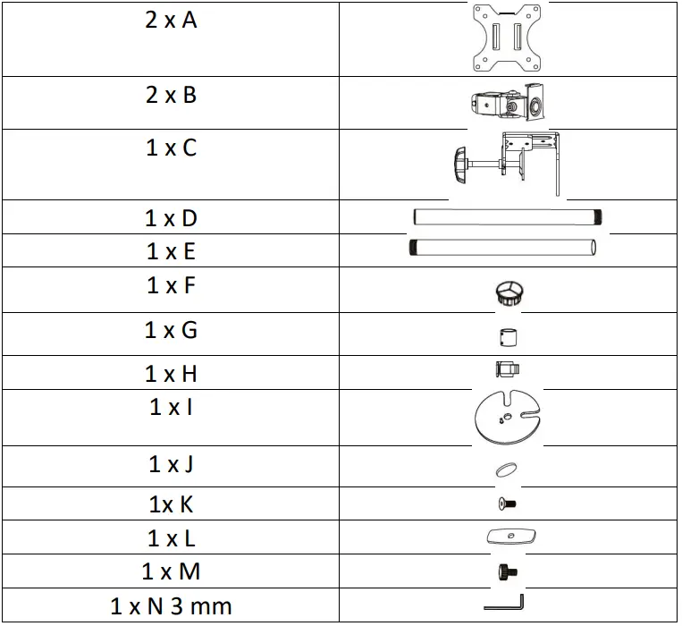 DIGITUS DA-90438 Universal Dual Monitor Vertical Stand 1