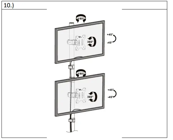 DIGITUS DA-90438 Universal Dual Monitor Vertical Stand 10