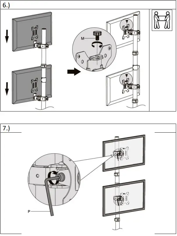 DIGITUS DA-90438 Universal Dual Monitor Vertical Stand 8