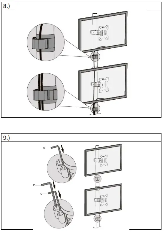 DIGITUS DA-90438 Universal Dual Monitor Vertical Stand 9