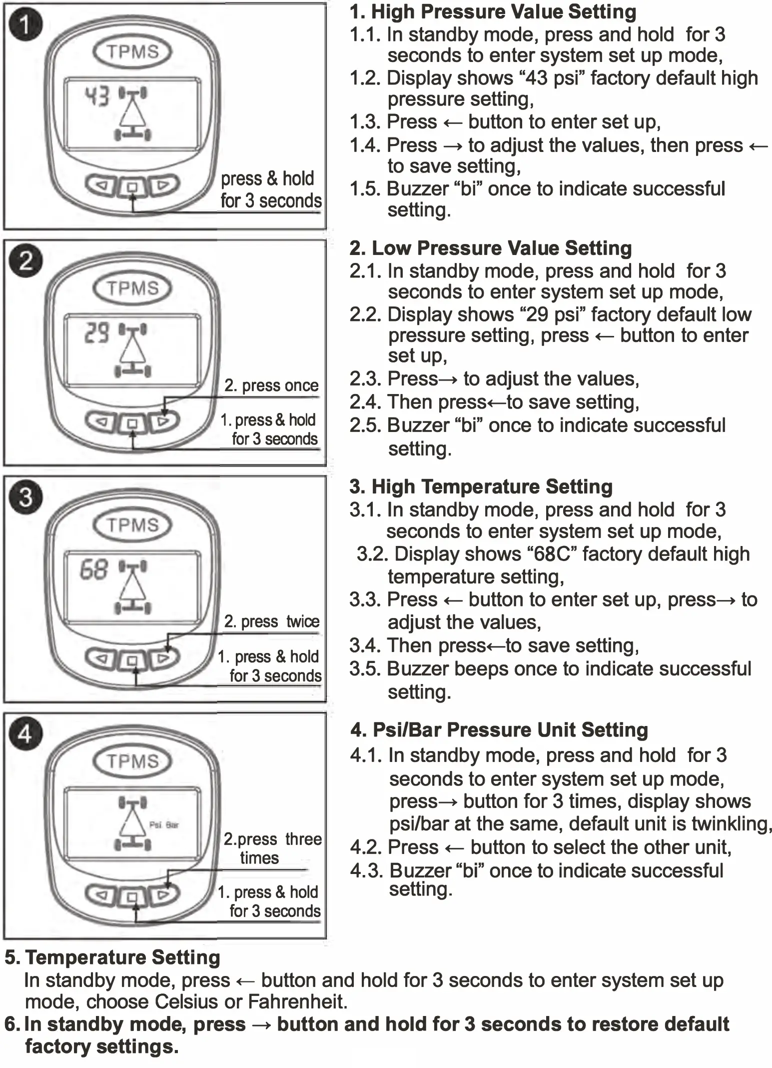 axis TPMS403 DIY Tyre Pressure Monitoring - TPMS System set up