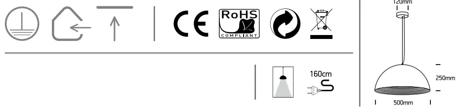 one LIGHT 63022A Bowl Shade Pendant Lamp - Fig 1